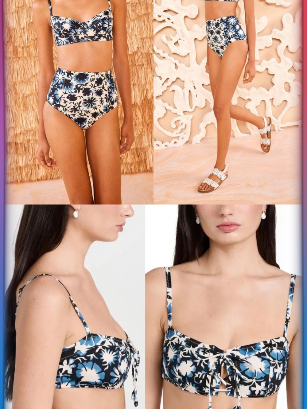 NWT ULLA JOHNSON ATEANI+ ZAHARA BIKINI SUNPRINT COMBO. SMALL